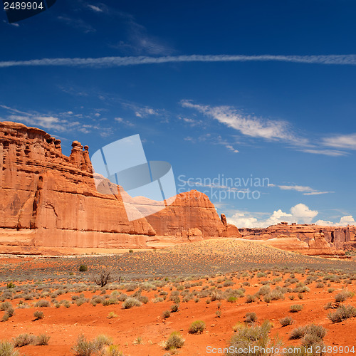 Image of Beautiful rock formations in Arches National Park, Utah, USA