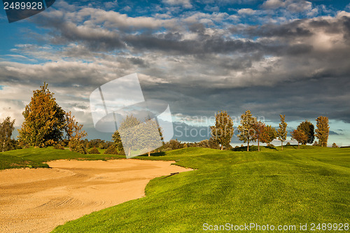 Image of Summer golf course at sunset