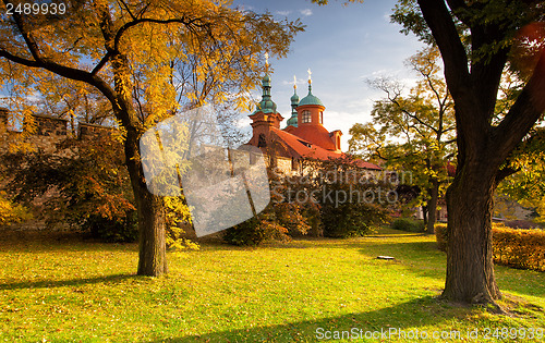Image of Temple of St.Lawrence in Petrin garden in Prague