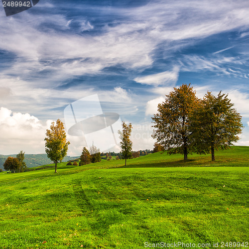 Image of Idyllic autumn scenery on the golf course