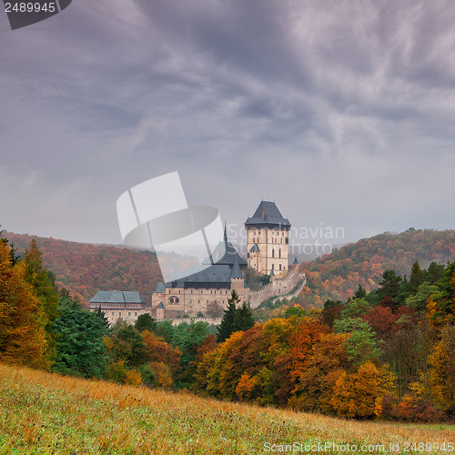 Image of Autumn scenery with Karlstejn Castle