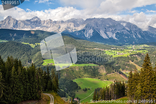 Image of View from mountain to the valley