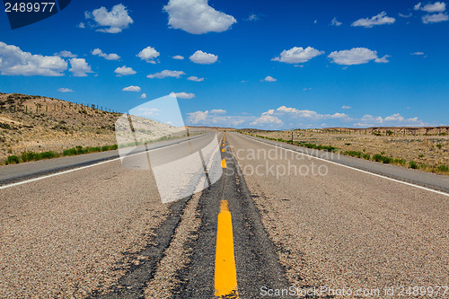 Image of Highway in Wyoming desert