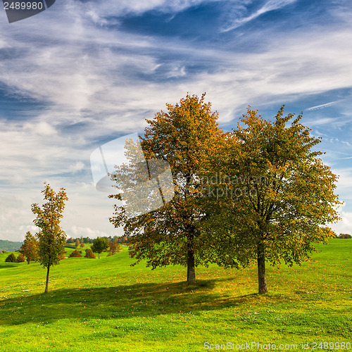 Image of Idyllic autumn scenery on the golf course