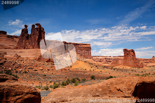 Image of Beautiful rock formations in Arches National Park, Utah, USA