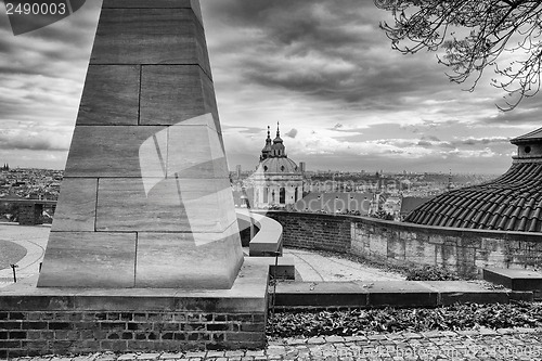 Image of View from Prague castle on autumn Prague