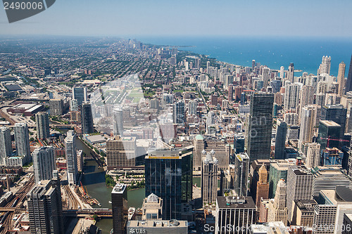 Image of View on Chicago skyline panorama 