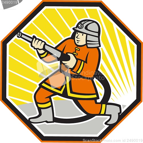 Image of Japanese Fireman Firefighter Cartoon