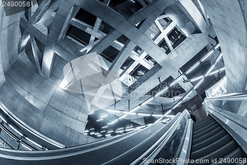 Image of Moving escalator in the business center