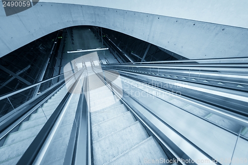 Image of Moving escalator in the business center