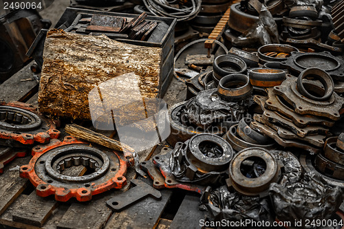 Image of Rusty industrial machine parts