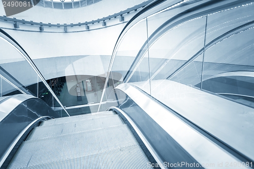 Image of Moving escalator in the business center
