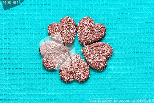 Image of Chocolate Coconut cookies in the form of hearts