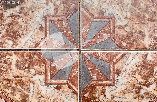Image of tile pattern of ancient ceramic tiles.