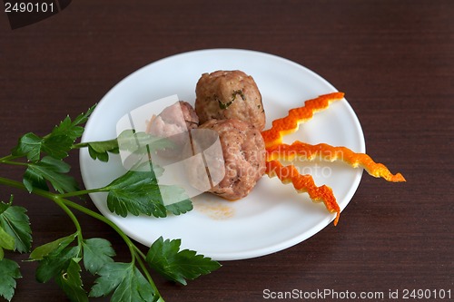 Image of noisettes with parsley on a plate