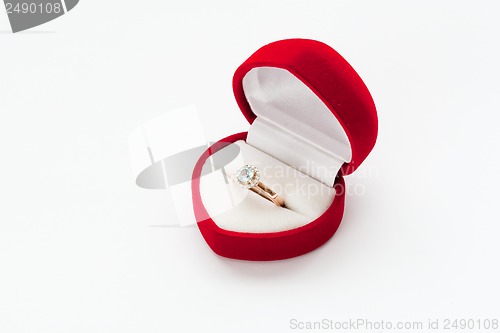 Image of Gold ring with diamond in Red box