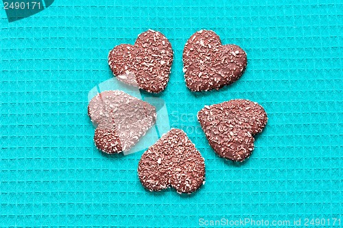 Image of Chocolate Coconut cookies in the form of hearts