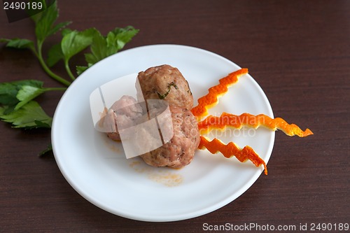 Image of meatballs with parsley on a plate