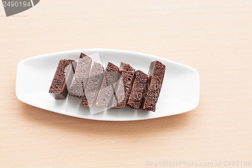 Image of porous chocolate on a plate