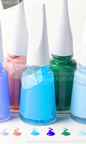 Image of Bottles with spilled nail polish