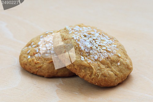 Image of sweet cakes with sesame seeds and sugar