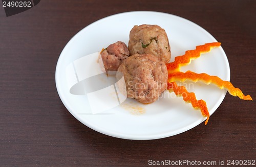 Image of plate of meatballs on the table