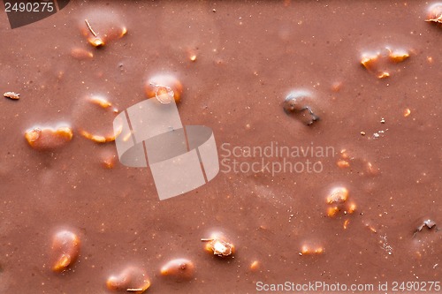 Image of chocolate with nuts closeup photo