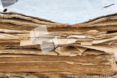 Image of Ancient book close-up. Selective focus