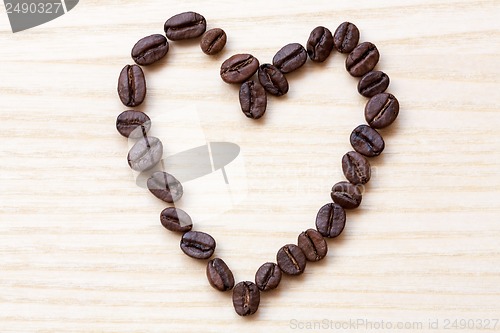 Image of Coffee beans heart