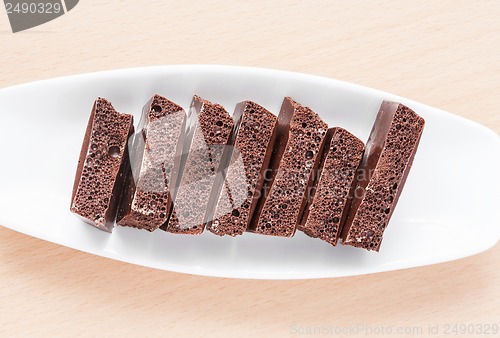 Image of porous chocolate on a plate