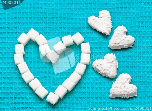 Image of Heart shaped cookies for valentines day