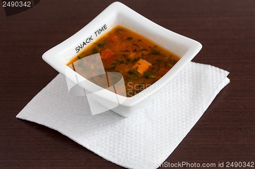 Image of chicken soup with vegetables