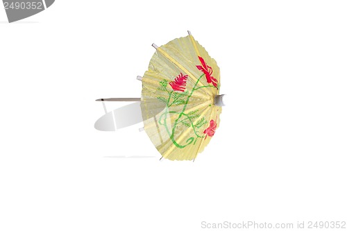 Image of umbrella for cocktails on a white background