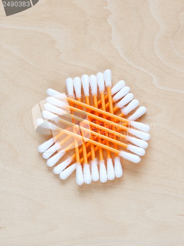 Image of Ear sticks scattered on a table