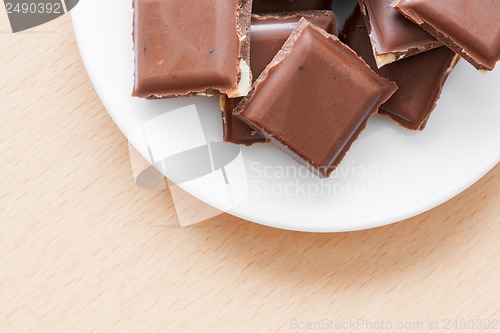 Image of chocolate with nuts on a plate
