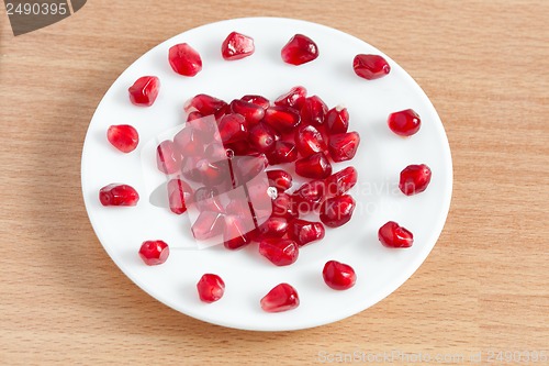 Image of pomegranate seeds on a plate