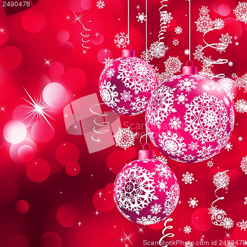 Image of Background with stars and Christmas balls. EPS 10