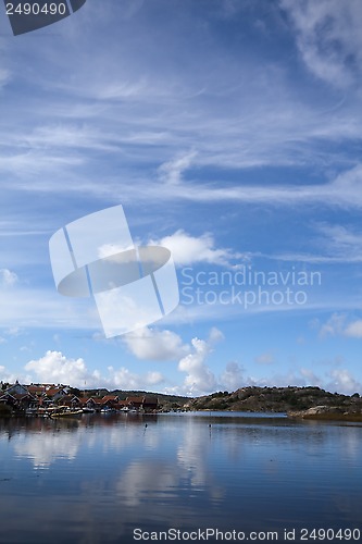 Image of blue sky over still water