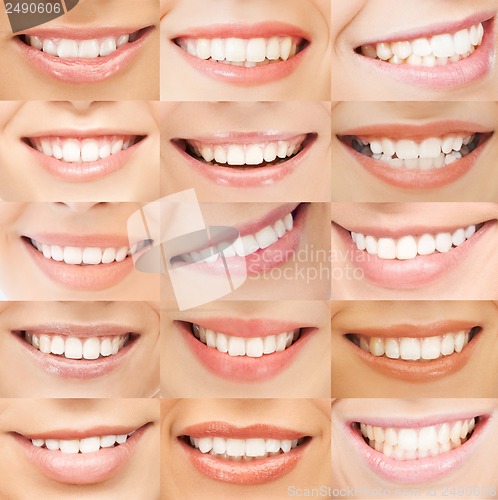 Image of examples of female smiles