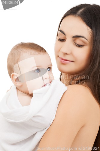 Image of happy mother with adorable baby