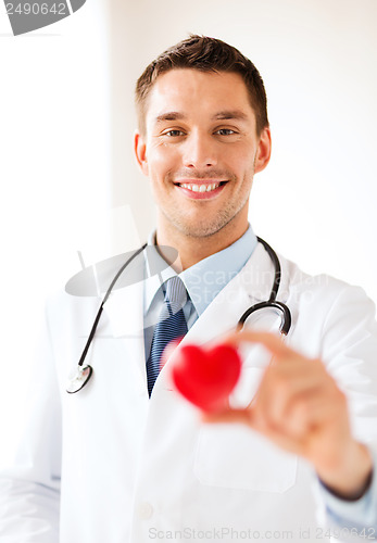 Image of male doctor with heart