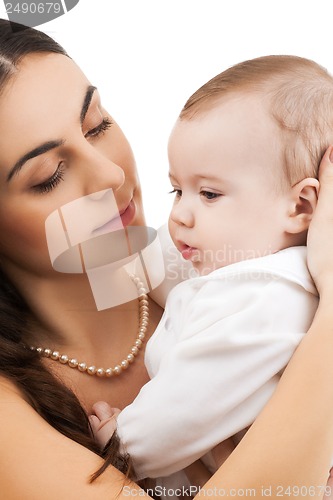 Image of happy mother with adorable baby