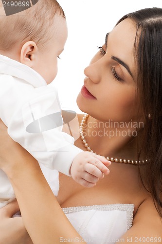 Image of happy mother with adorable baby