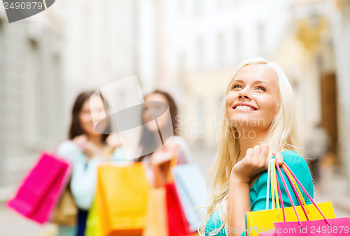 Image of girls with shopping bags in ctiy