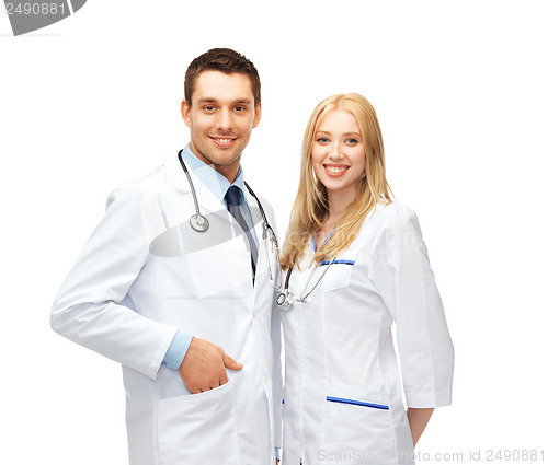 Image of two young attractive doctors