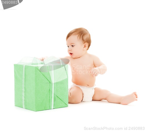 Image of happy child with gift box