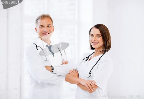 Image of two young attractive doctors