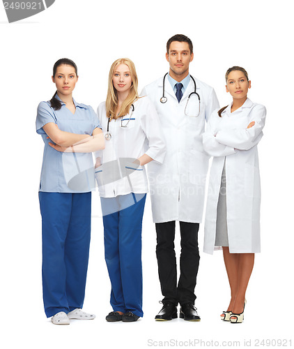 Image of young team or group of doctors