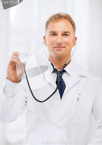 Image of young male doctor with stethoscope