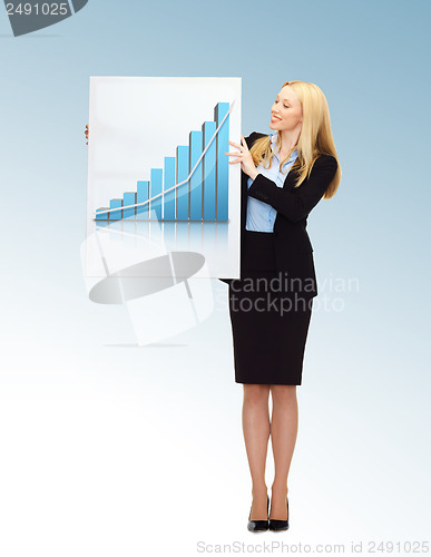 Image of businesswoman holding board with graph